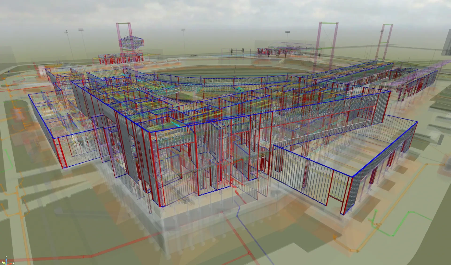 Ontario Ballpark, 3D framing model overview